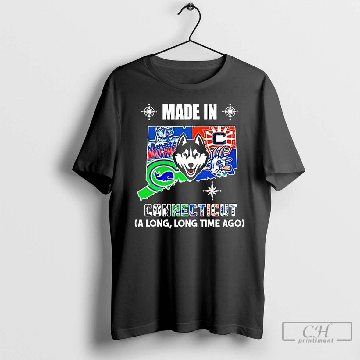 Premium Made In Connecticut A Long Long Time Ago State Logo Map 2026 T Shirts Hoodie, Sweatshirt | HypeCrazeTee.com