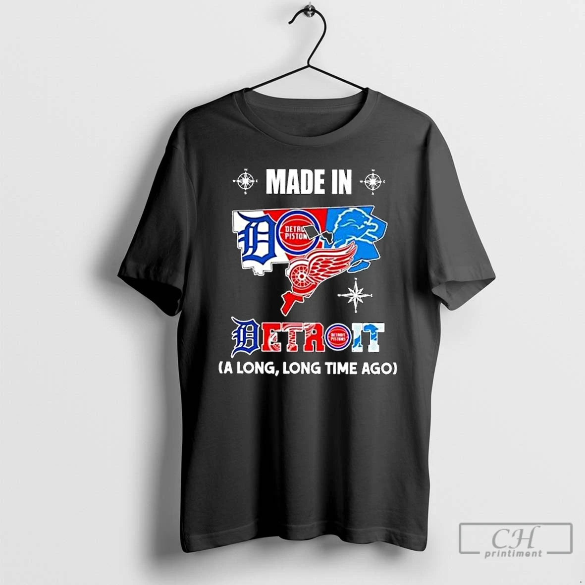 Premium Made In Detroit A Long Long Time Ago State Logo Map 2026 T Shirts Hoodie, Sweatshirt | HypeCrazeTee.com
