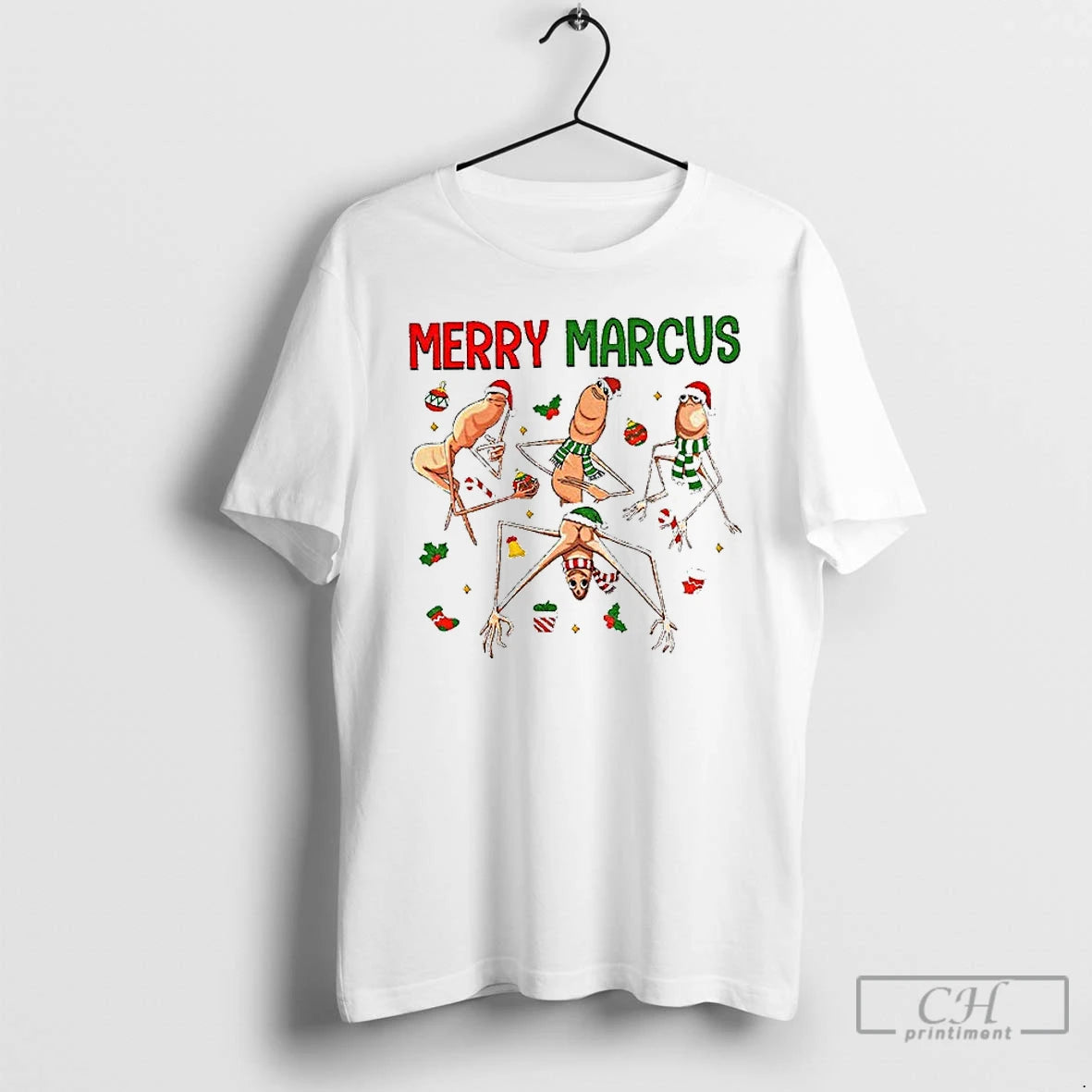 Premium Marcus The Worm Merry Marcus Christmas T-Shirts, Hoodie, Sweatshirt | HypeCrazeTee.com