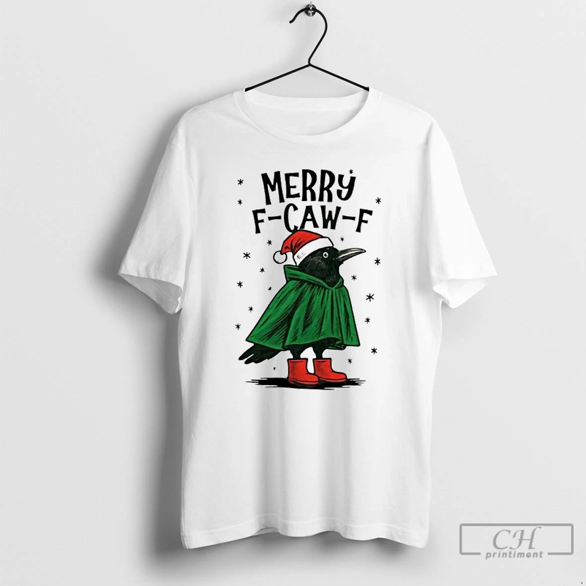 Premium Merry F Caw F Funny Christmas Ornaments T Shirts