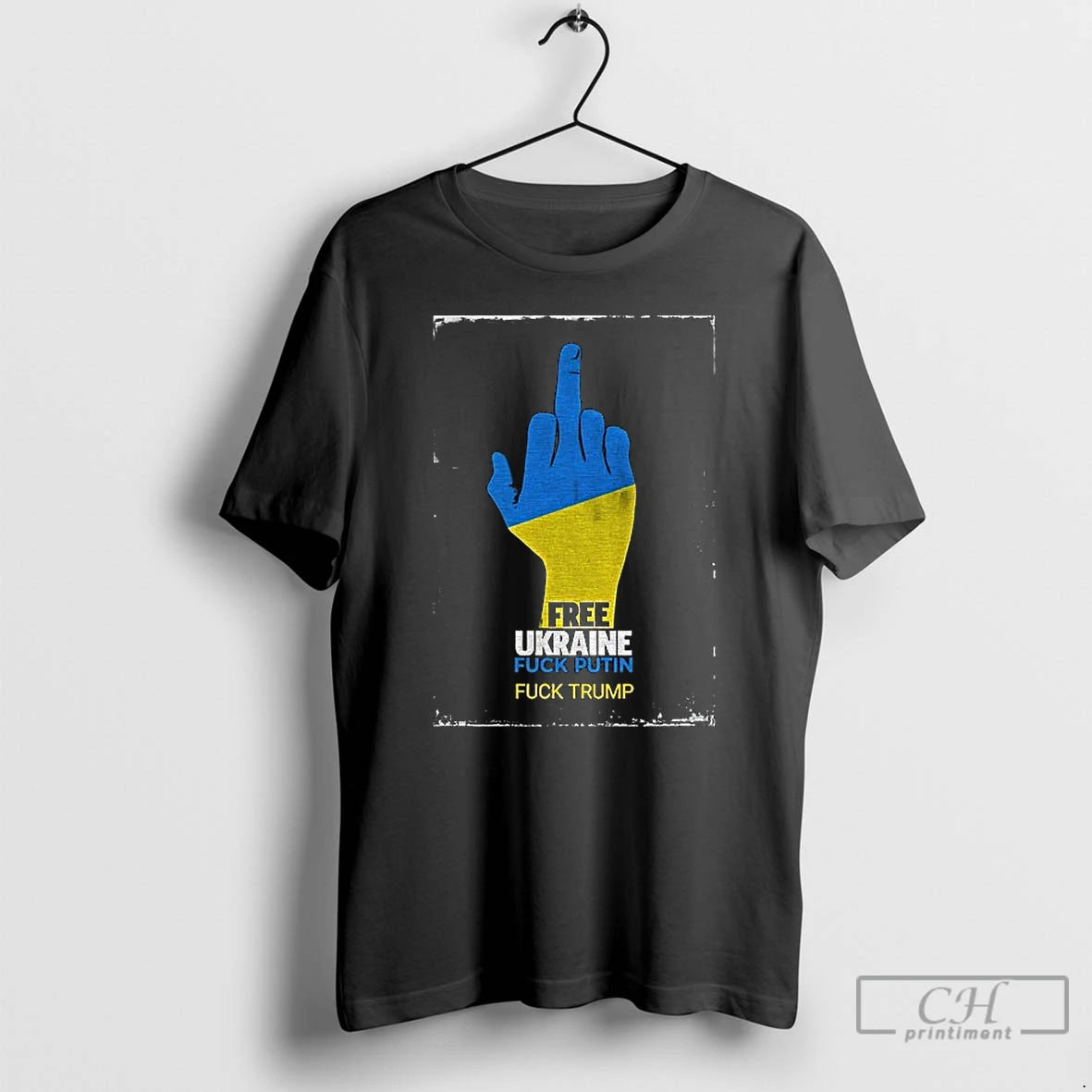 Premium Middle Finger Free Ukraine Fuck Putin Fuck Trump Political T-Shirts, Hoodie, Sweatshirt | HypeCrazeTee.com