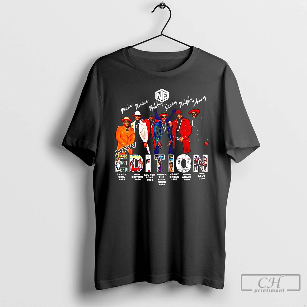 Premium New Edition Rb Group List Members And Album Covers Graphic T-Shirts, Hoodie, Sweatshirt | HypeCrazeTee.com