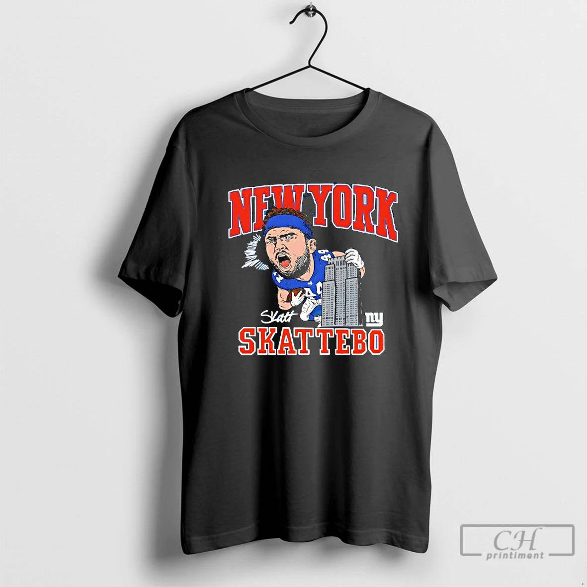 Premium New York Giants Cam Skattebo Caricature Signature T Shirts