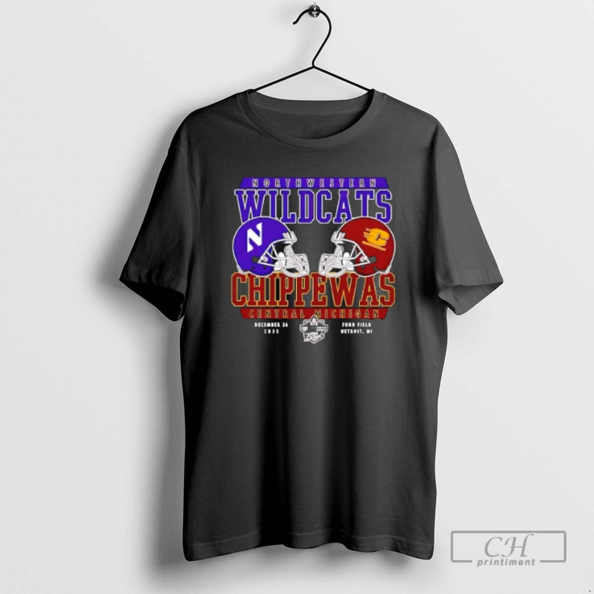 Premium Northwestern Wildcats Vs Central Michigan Chippewas 2025 Gameabove Sports Bowl Head To Head T-Shirts, Hoodie,...