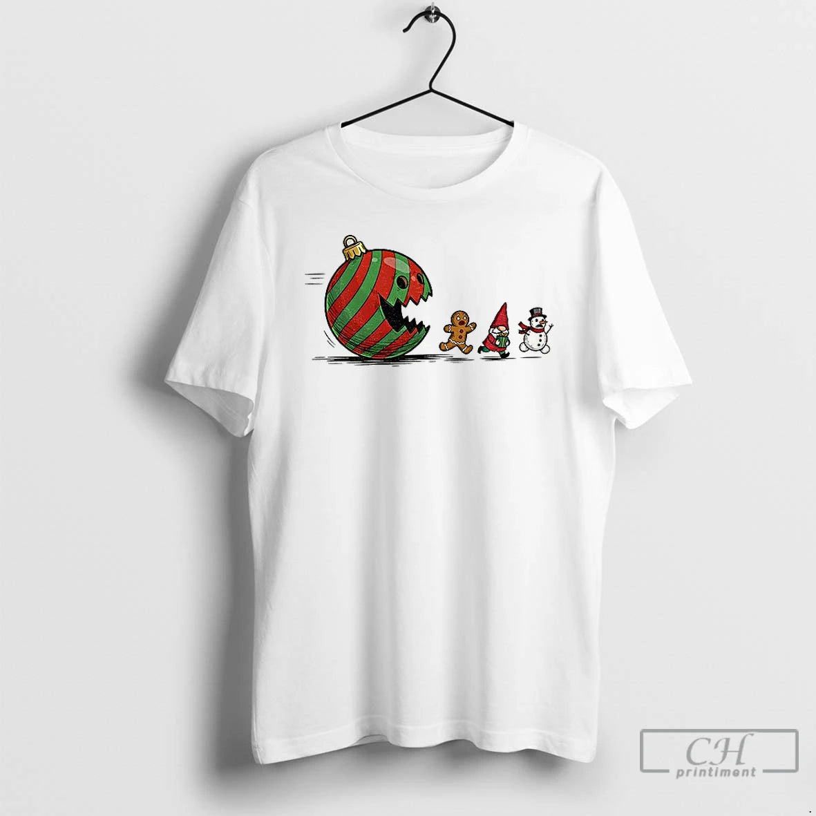 Premium Pac Man Gingerbread Gnome Snowman Santa Merry Christmas T-Shirts, Hoodie, Sweatshirt | HypeCrazeTee.com