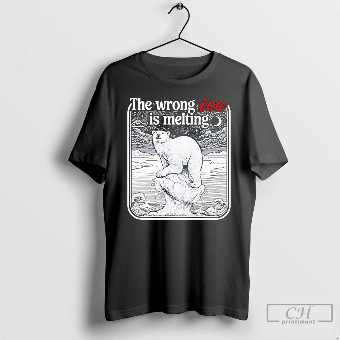 Premium Polar Bear The Wrong Ice Is Melting T-Shirts, Hoodie, Sweatshirt | HypeCrazeTee.com