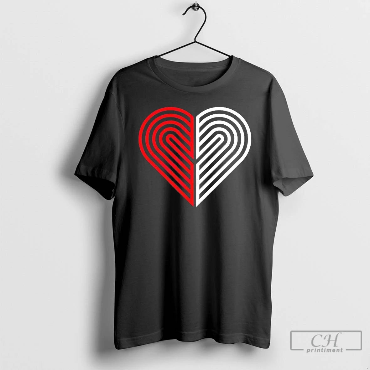 Premium Portland Trail Blazers Love Heart Valentines Day T-Shirts, Hoodie, Sweatshirt | HypeCrazeTee.com