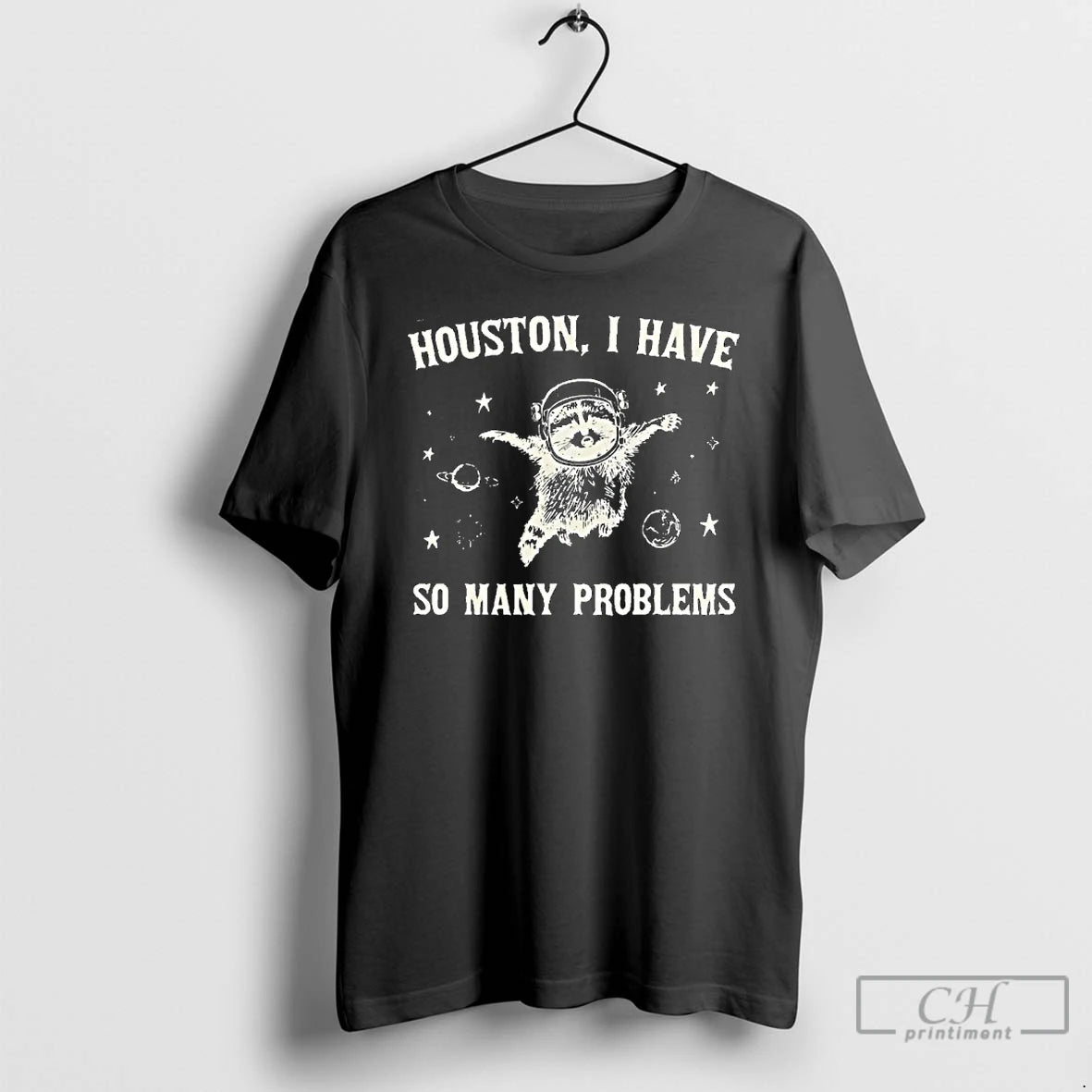Premium Raccoon In Space Houston I Have So Many Problems Retro 90s Graphic T Shirts Hoodie, Sweatshirt | HypeCrazeTee.com