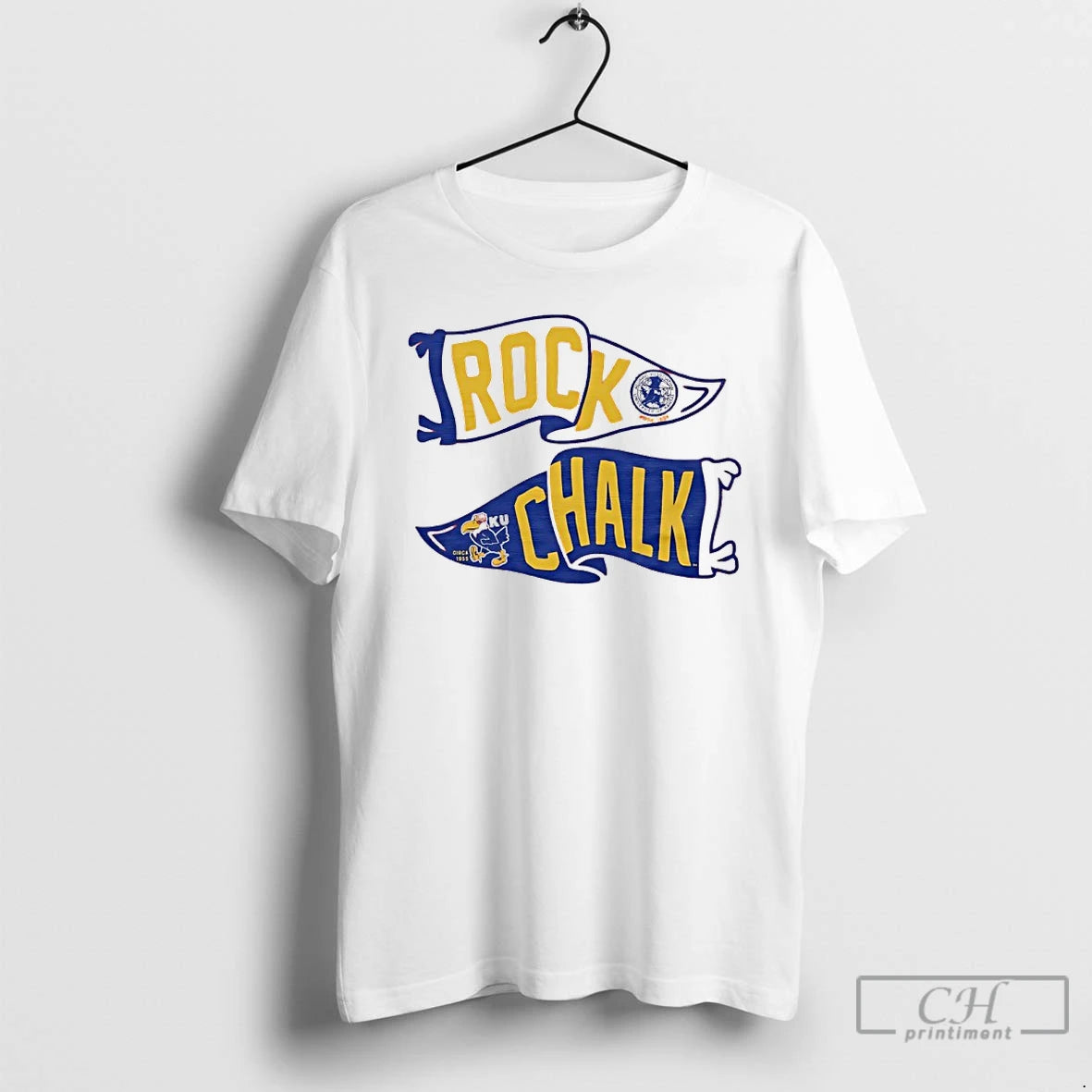 Premium Rock Chalk Ku Pennant T-Shirts, Hoodie, Sweatshirt | HypeCrazeTee.com