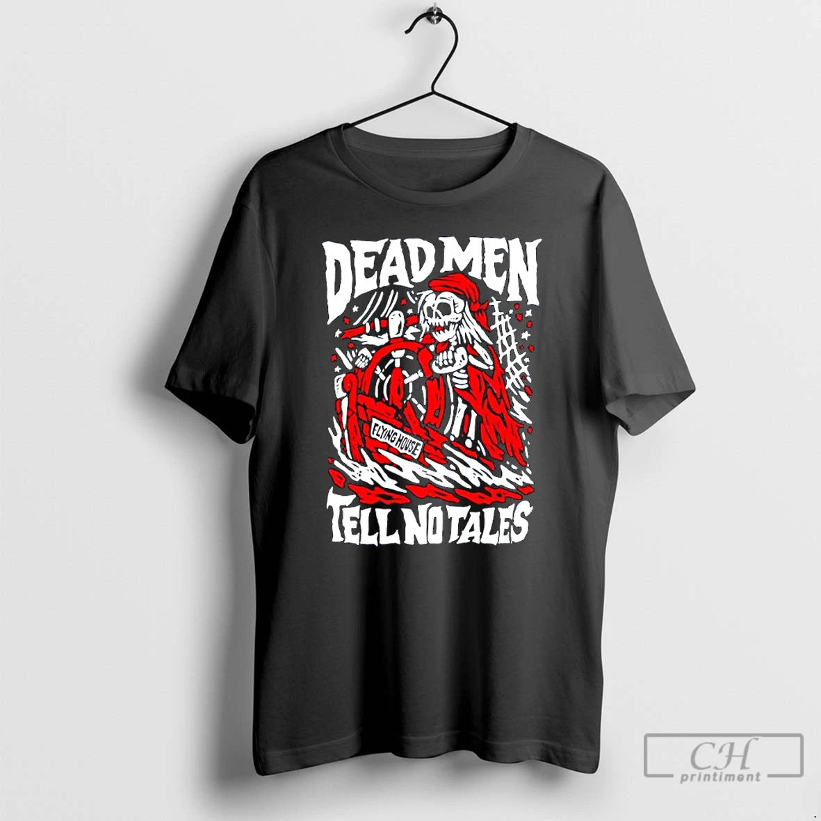 Premium Skeleton Dead Men Tell No Tales Flying House T-Shirts, Hoodie, Sweatshirt | HypeCrazeTee.com