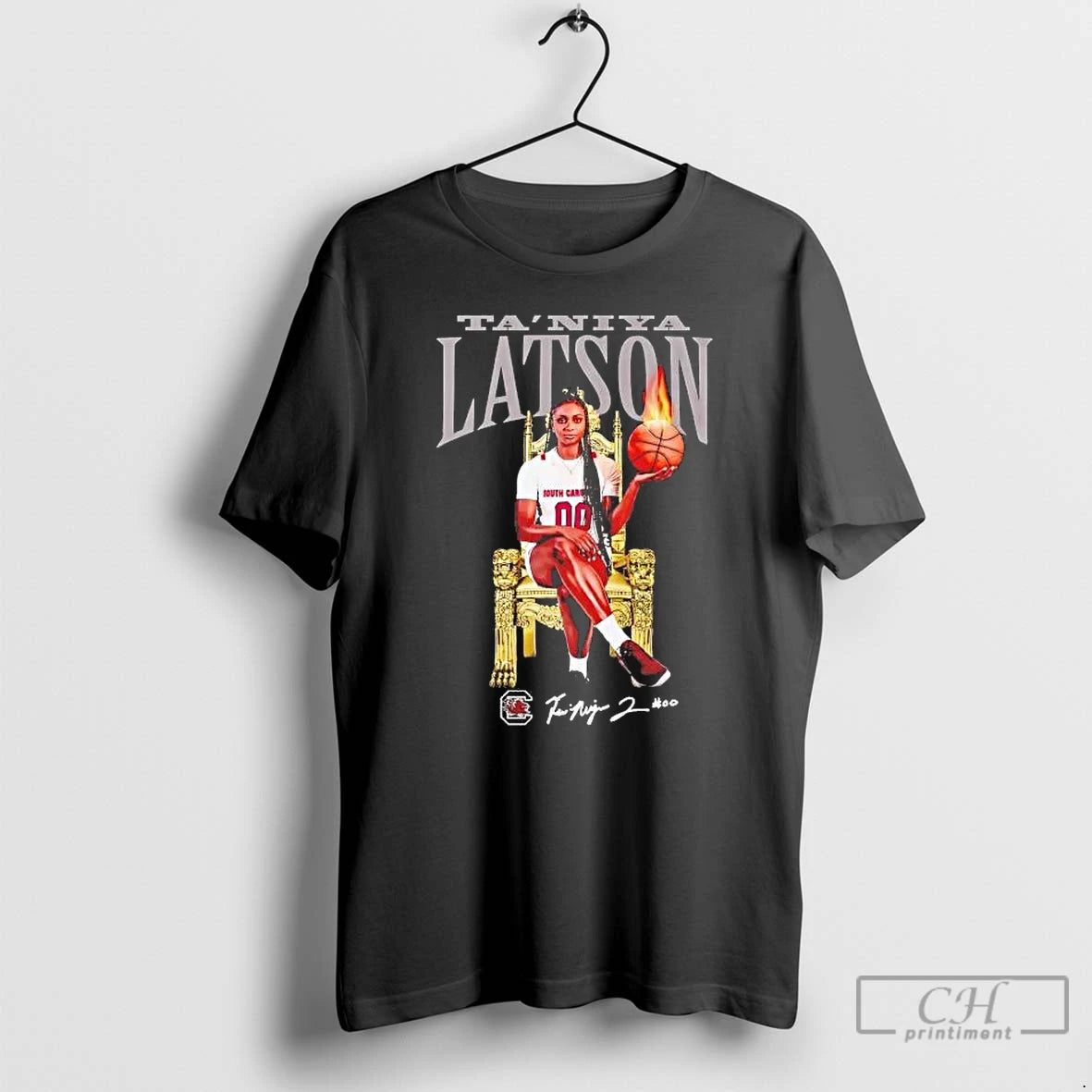 Premium Taniya Latson The King Basketball Fire Signature Tee Hoodie, Sweatshirt | HypeCrazeTee.com