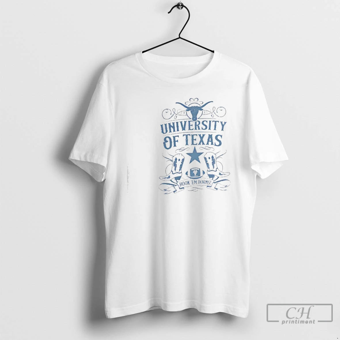 Premium Texas Longhorns Ribbon Boots Logo T-Shirts, Hoodie, Sweatshirt | HypeCrazeTee.com