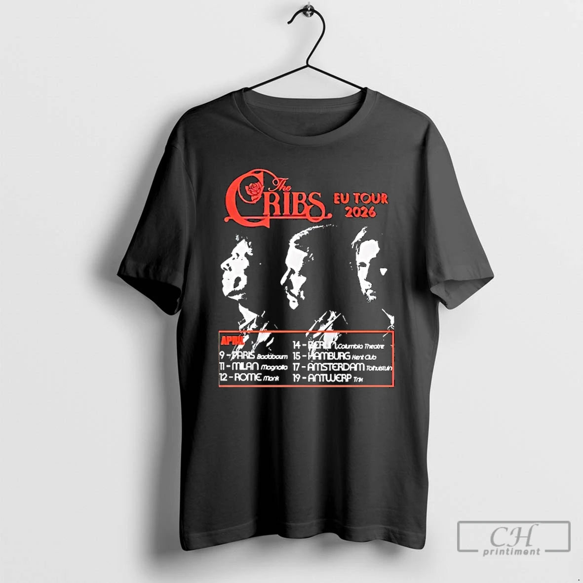Premium The Cribs Eu New Tour April 2026 Tour T-Shirts, Hoodie, Sweatshirt | HypeCrazeTee.com