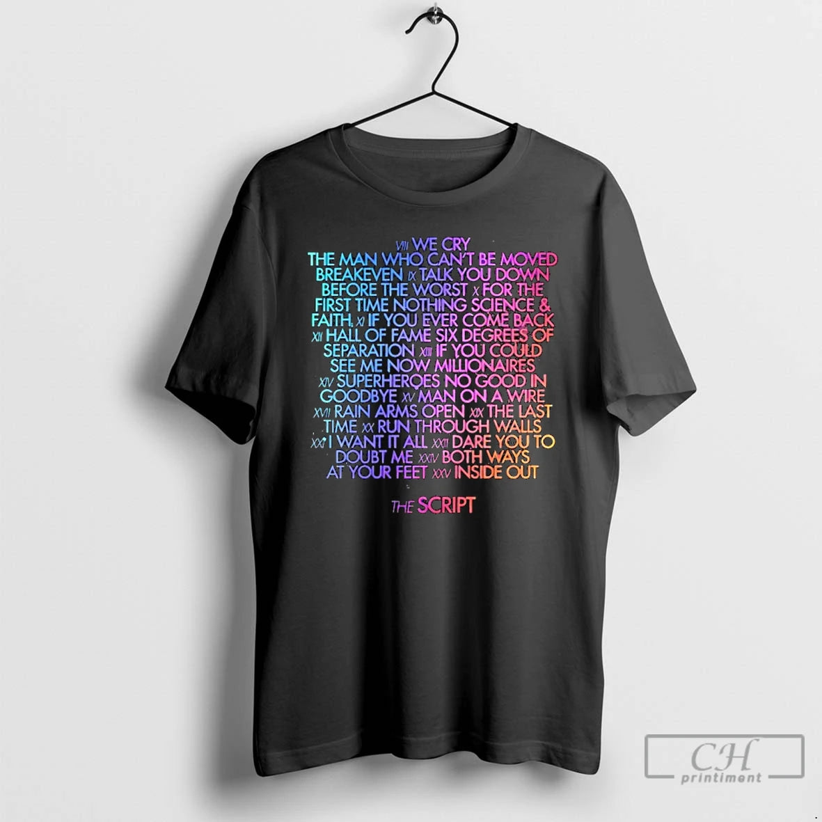 Premium The Script Store Merch The Script Tracklisting T-Shirts, Hoodie, Sweatshirt | HypeCrazeTee.com