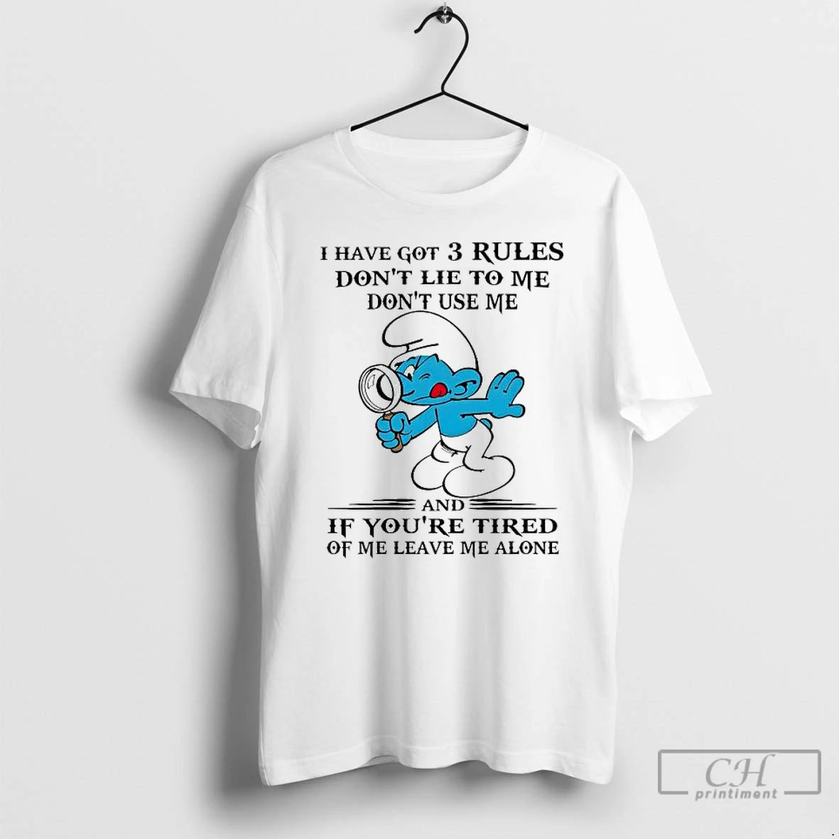 Premium The Smurfs I Have Got 3 Rules Dont Lie To Me T Shirts Sweater Hoodie, Sweatshirt | HypeCrazeTee.com