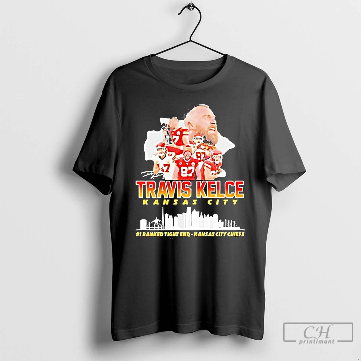 Premium Travis Kelce Kansas City Chiefs City Skyline Signature T-Shirts, Hoodie, Sweatshirt | HypeCrazeTee.com