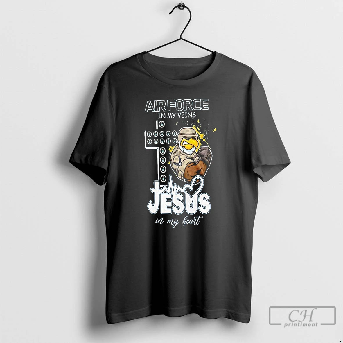 Premium U S Air Force In My Veins Jesus In My Heart Mascot T Shirts