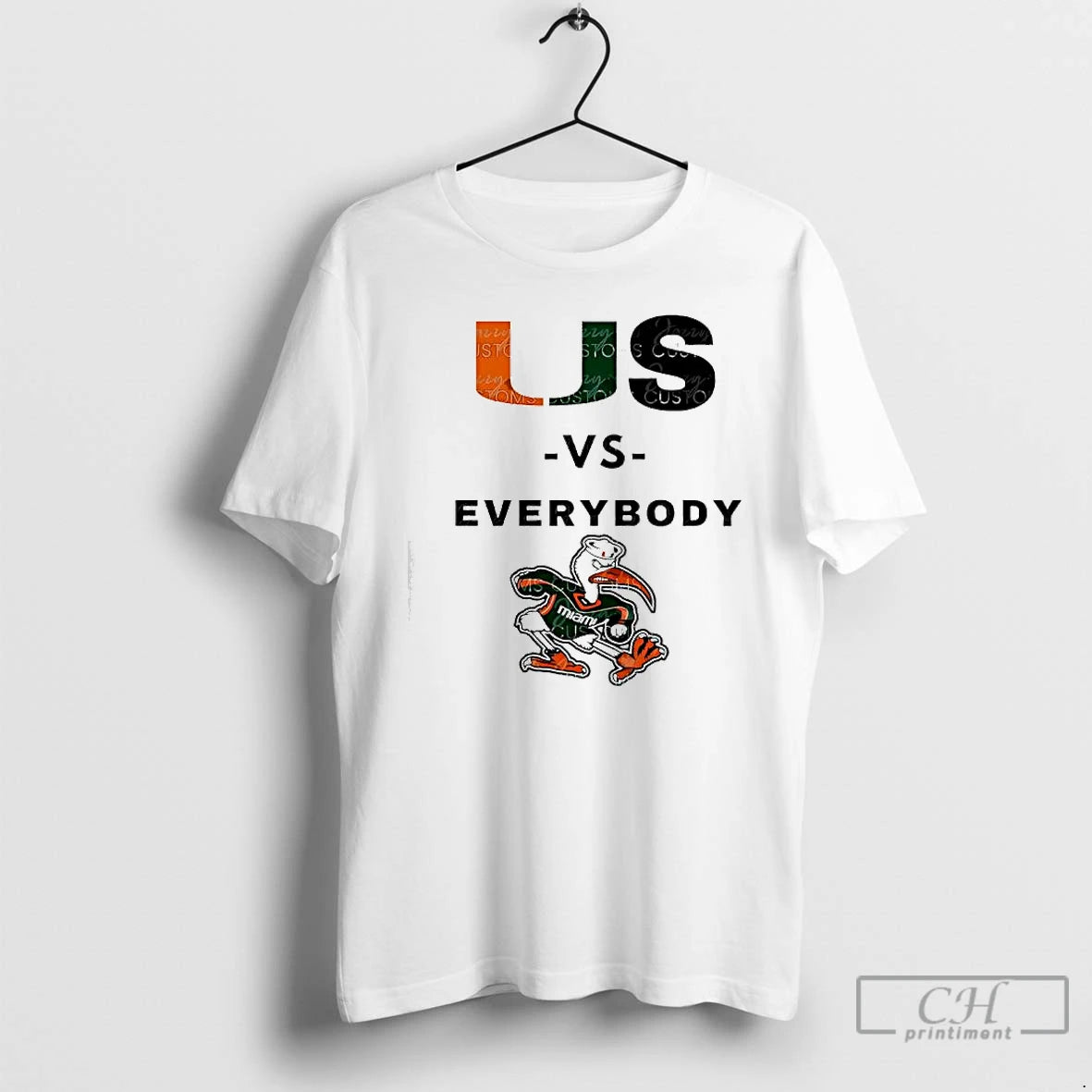 Premium University Of Miami Football Us Vs Everybody T-Shirts, Hoodie, Sweatshirt | HypeCrazeTee.com