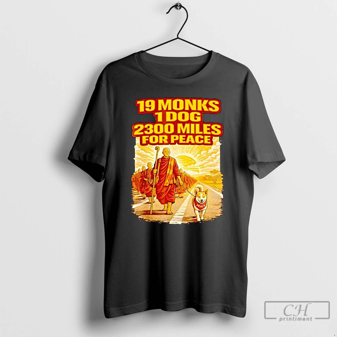 Premium Walk For Peace Buddhist Monks Inspirational Journey T-Shirts, Hoodie, Sweatshirt | HypeCrazeTee.com