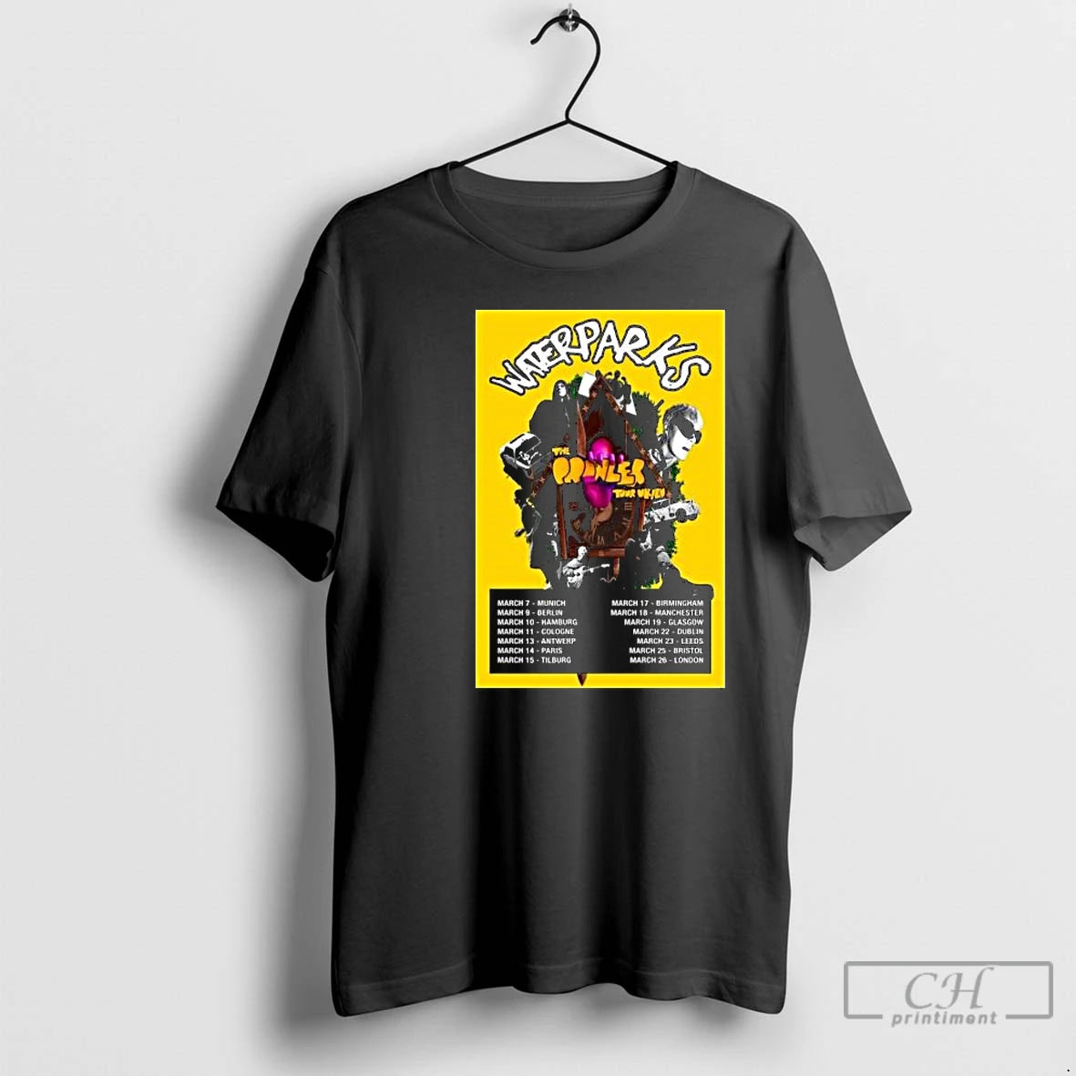 Premium Waterparks Uk Eu Tour March 2026 Circle Black T-Shirts, Hoodie, Sweatshirt | HypeCrazeTee.com