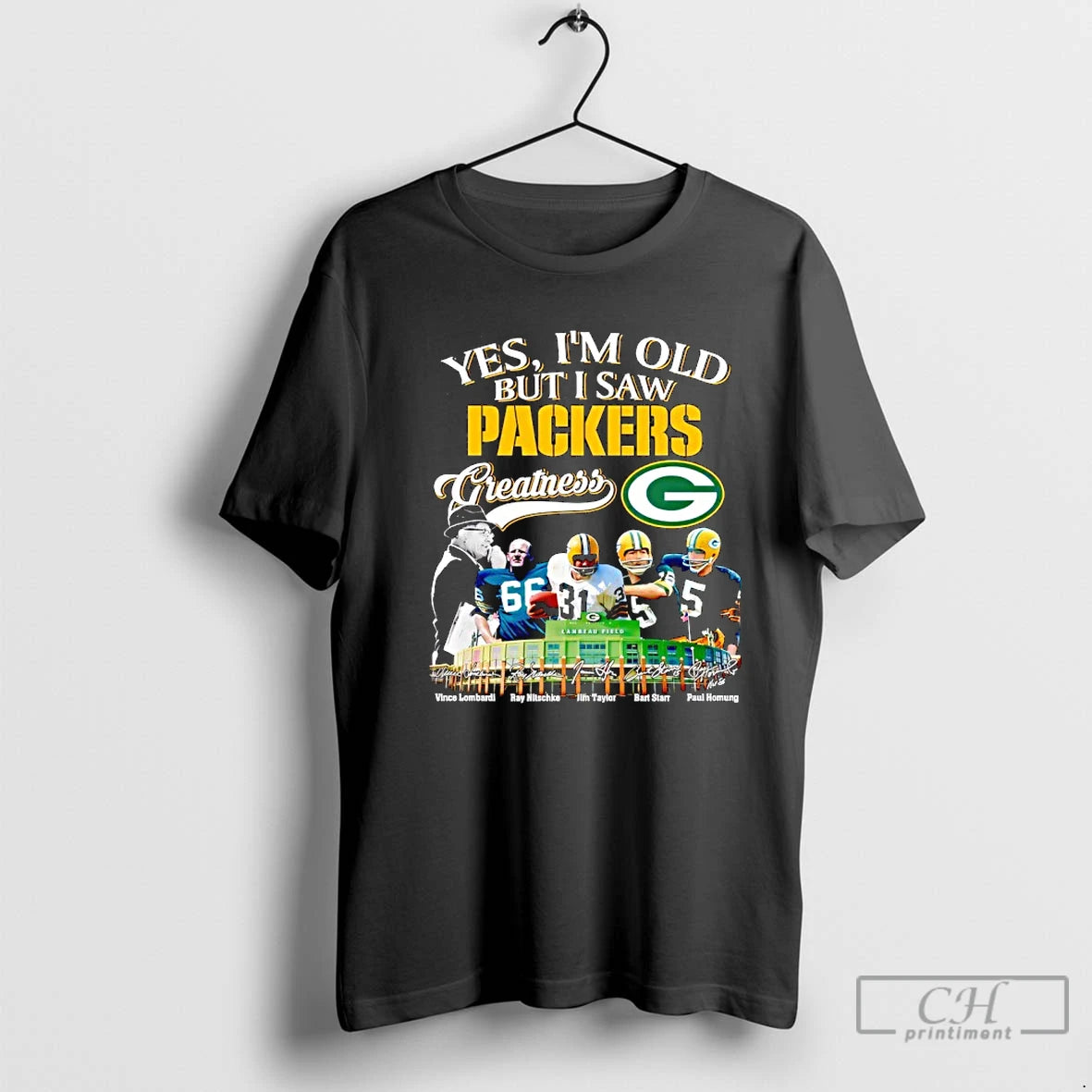 Premium Yes Im Old But I Saw Green Bay Packers Football Greatness Signatures T Shirts