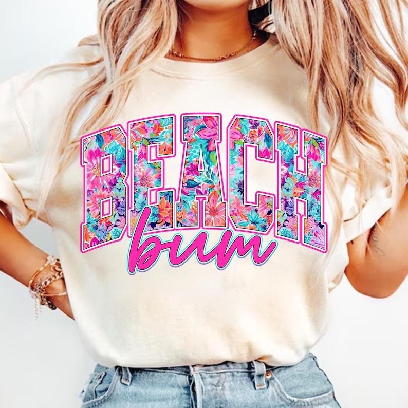 Preppy Beach Bum Retro Floral Summer Vibes Girly Aesthetic T-Shirt Hoodie, Sweatshirt | HypeCrazeTee.com