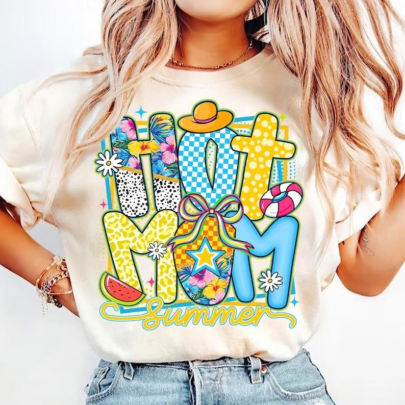 Preppy Hot Mom Summer Life Mothers Day Beach Girly Checkered Mom T-Shirt Hoodie, Sweatshirt | HypeCrazeTee.com