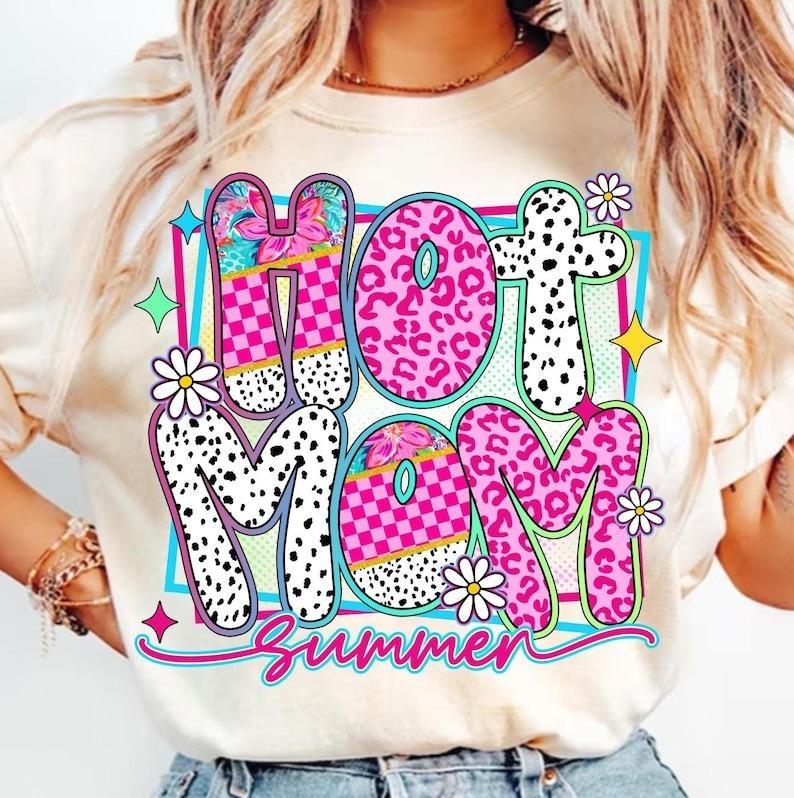 Preppy Hot Mom Summer Mom Life Beach Day Mothers Day Checkered Girly Summer T-Shirt Hoodie, Sweatshirt | HypeCrazeTee.com