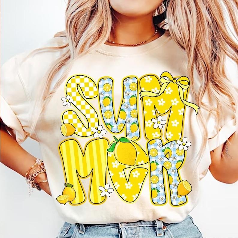 Preppy Summer Vibes Lemon Bow Girly Coquette Trendy Everyday Summer T-Shirt Hoodie, Sweatshirt | HypeCrazeTee.com