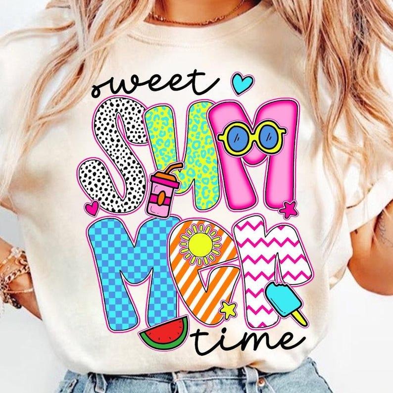 Preppy Sweet Summer Time Vacation Beach Sun Colorful Bright Tee T-Shirt Hoodie, Sweatshirt | HypeCrazeTee.com
