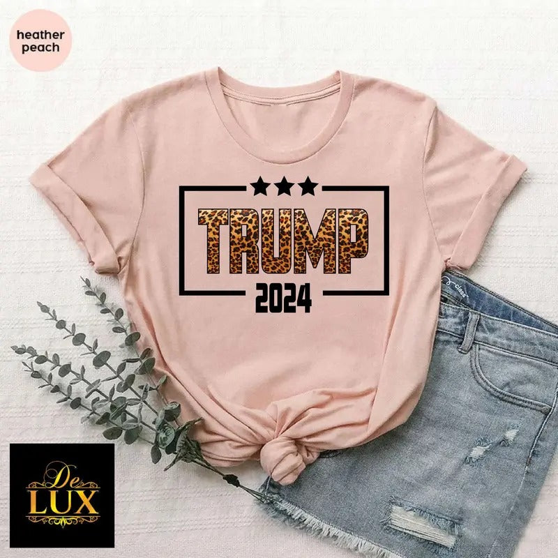 President Trump Trump 2024 Shirt Trump Shirt Patriotic 2024 Trump Republican Leopard Trump 2024 Shirt Cotton Streetwear T-Shirts, Hoodie, Sweatshirt