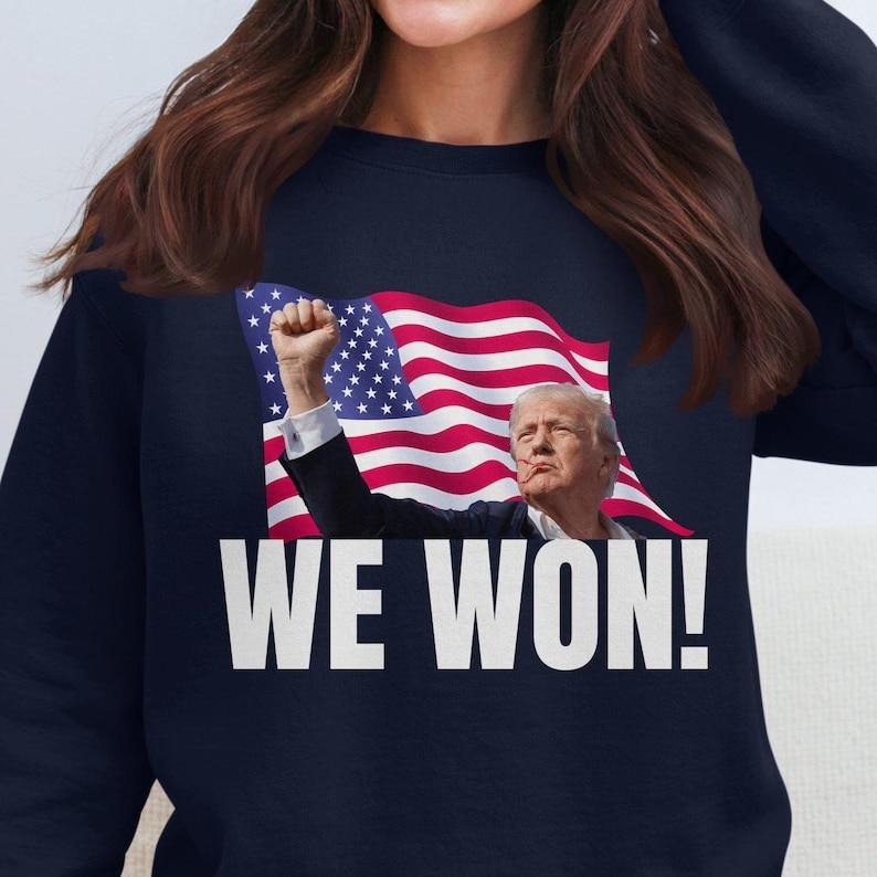 President Trump We Won Sweatshirt 2024 Presidential Election Winner Inauguration MAGA Gift For Men Women Unisex Heavy...