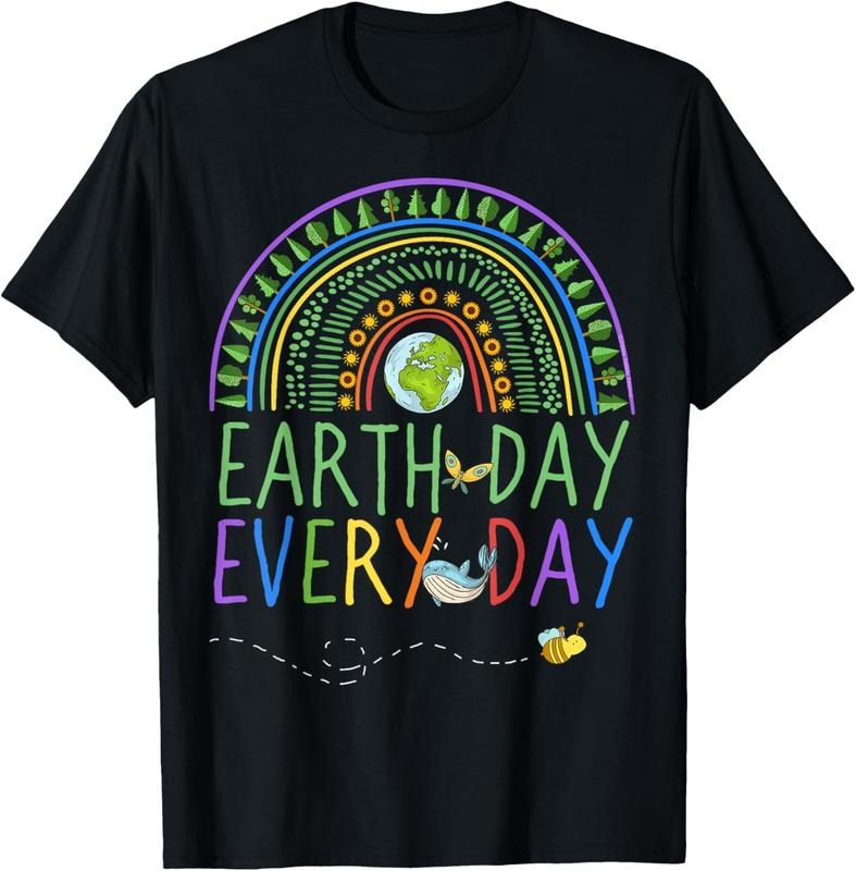 Pretty Earth Day Every Day Rainbow with Trees Earth Day T-Shirt Summer Streetwear Hoodie, Sweatshirt | HypeCrazeTee.com