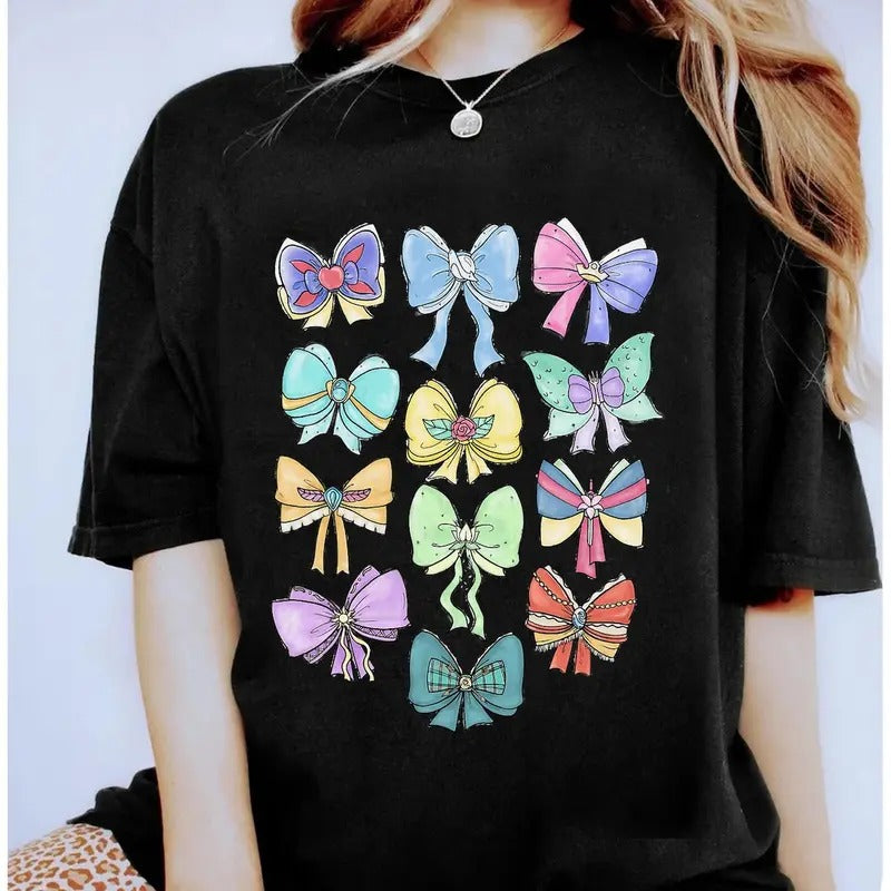 Princess Cute Ribbons And Bows T-Shirt Sweatshirt, Princess Coquette Bow Shirt, Princess Bow Shirt Hoodie | HypeCrazeTee.com