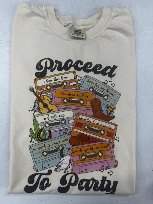 Proceed To Party Comfort Colors T-Shirt Hoodie, Sweatshirt | HypeCrazeTee.com