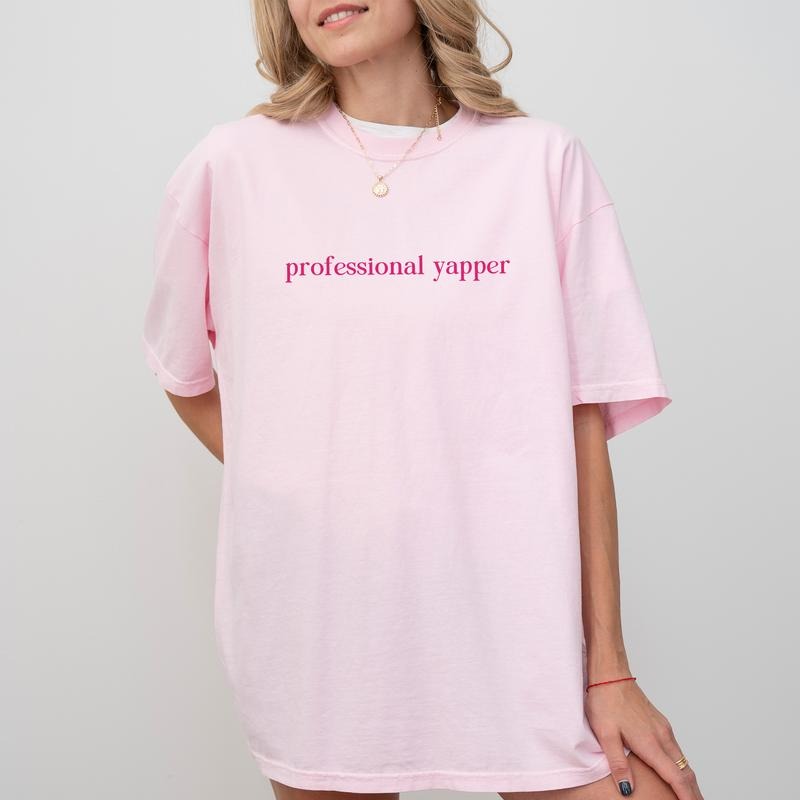 Professional Yapper Shirt Comfort Colors, Funny Yapper Tees for Women, Born To Yap T-shirt, Certified Yapper Tshirts for...