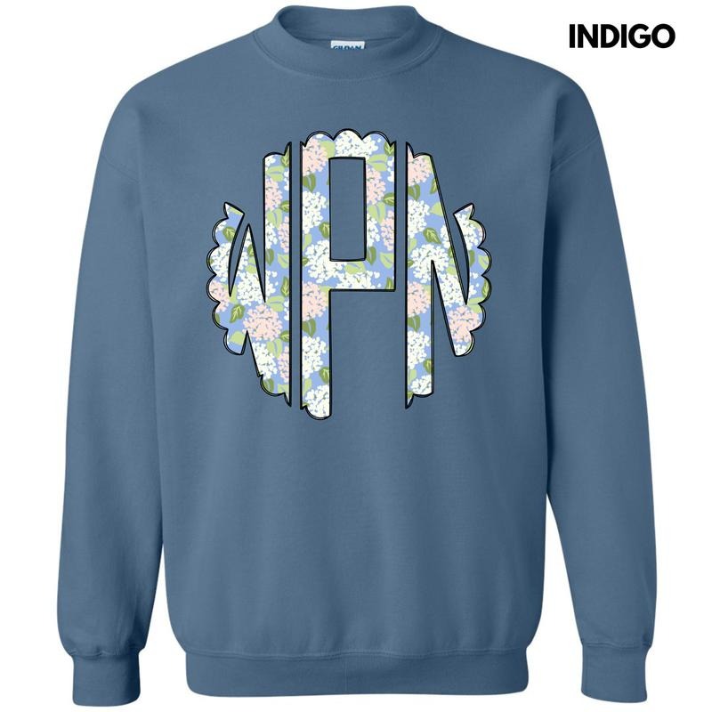 Proper Floral Monogram Sweatshirt 'NLB' T-Shirts, Hoodie | HypeCrazeTee.com