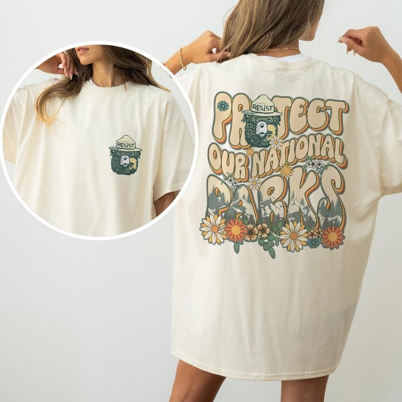 Protect our National Parks 2 Sides Comfort Colors Shirt, Subtle Anti Jump Sweatshirt, Respect The Local Wildlife Shirt,...