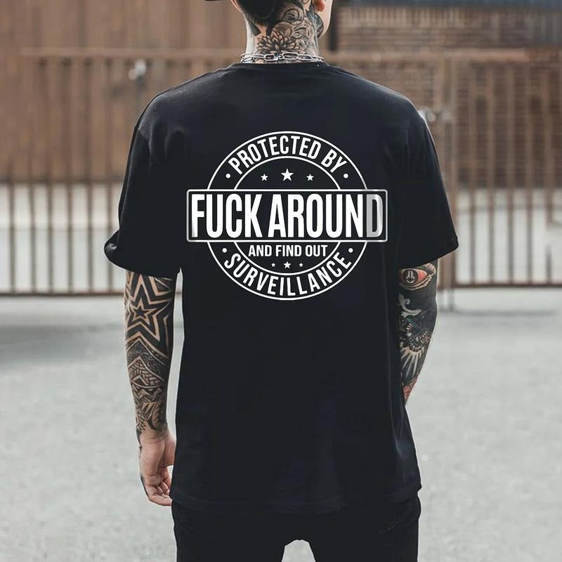 Protected By Around T-shirt - Naughty Clothes Men Cotton Menswear Hoodie, Sweatshirt | HypeCrazeTee.com