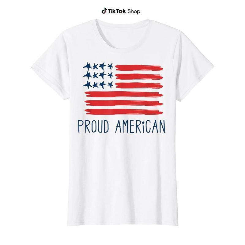 Proud American Fourth of July USA Flag Labor Memorial Day T-Shirt Hoodie, Sweatshirt | HypeCrazeTee.com