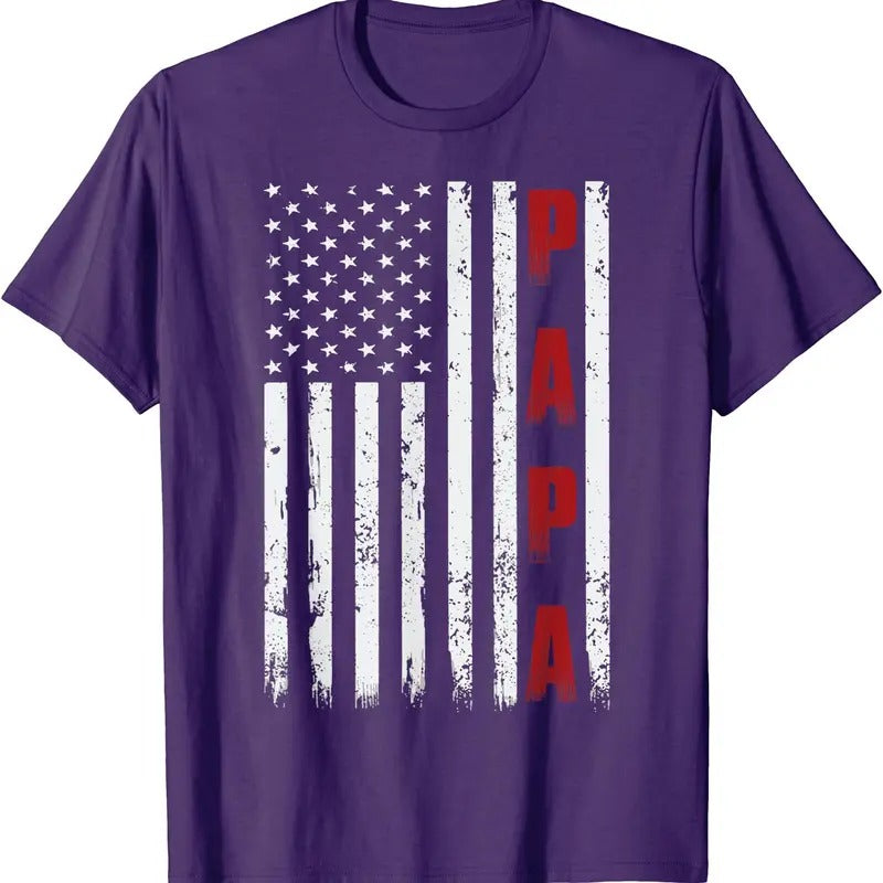 Proud Papa Flag Funny Fathers Day 2024 Unisex T-Shirt Hoodie, Sweatshirt | HypeCrazeTee.com