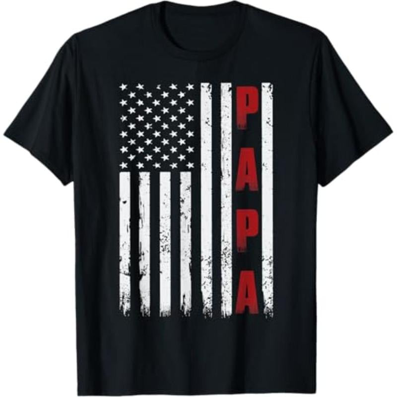 Proud Papa Flag Funny Fathers Day 2026 From Grandchildren T-Shirt Hoodie, Sweatshirt | HypeCrazeTee.com