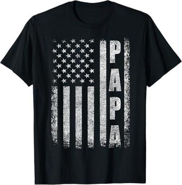 Proud Papa Funny Fathers Day 2025 Gifts Dad America USA flag T-Shirt Hoodie, Sweatshirt | HypeCrazeTee.com