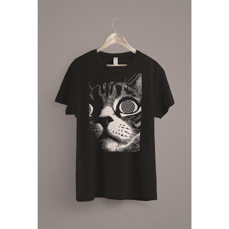 Psychedelic Cat T-Shirt | Trippy Shirt | Gothic Alt Clothing | Dark Aesthetic Fashion | Crust Punk Grunge  T-shirt,...