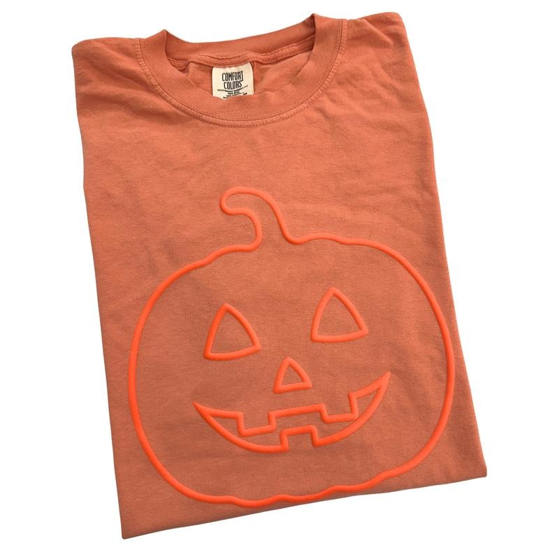 Pumpkin Face Orange Puff Comfort Colors T-Shirt Hoodie, Sweatshirt | HypeCrazeTee.com