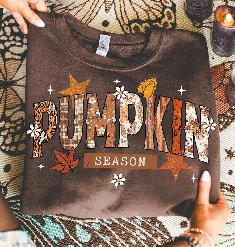 Pumpkin Season Halloween Sweatshirt, Pumpkin Bow Halloween Shirt, Trendy Fall Pumpkins Spooky Season Sweatshirt Hoodie