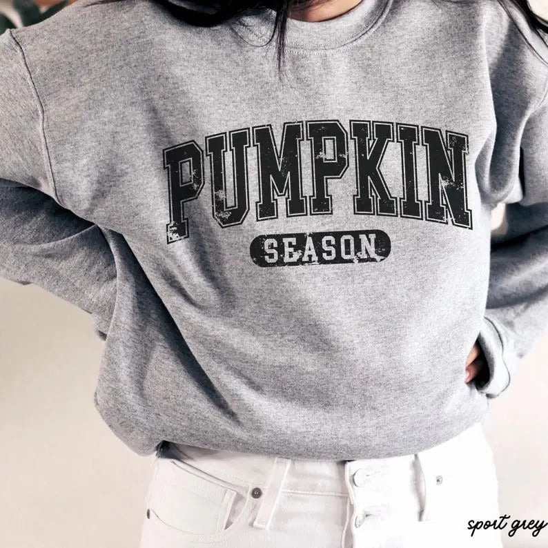 Pumpkin Season Retro Black Letters Halloween Classic Unisex Sweatshirt T-Shirts, Hoodie | HypeCrazeTee.com