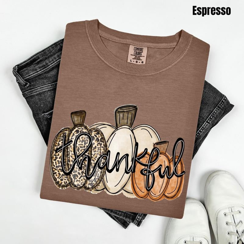 Pumpkin Thankful Trio Comfort Colors T-Shirt 'NLB' Hoodie, Sweatshirt | HypeCrazeTee.com