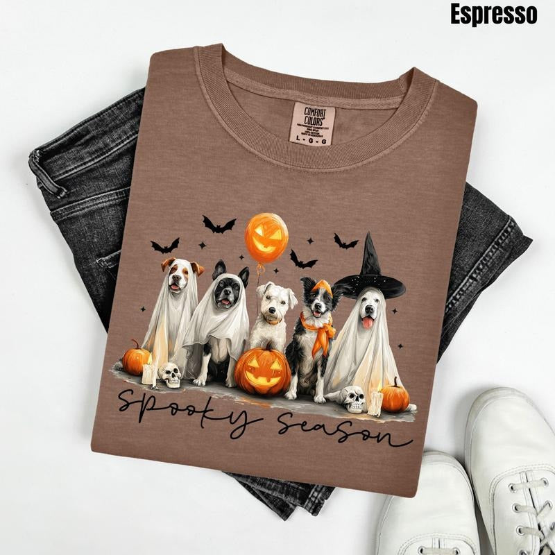 Puppy Spooky Season Comfort Colors T-Shirt 'NLB' Hoodie, Sweatshirt | HypeCrazeTee.com