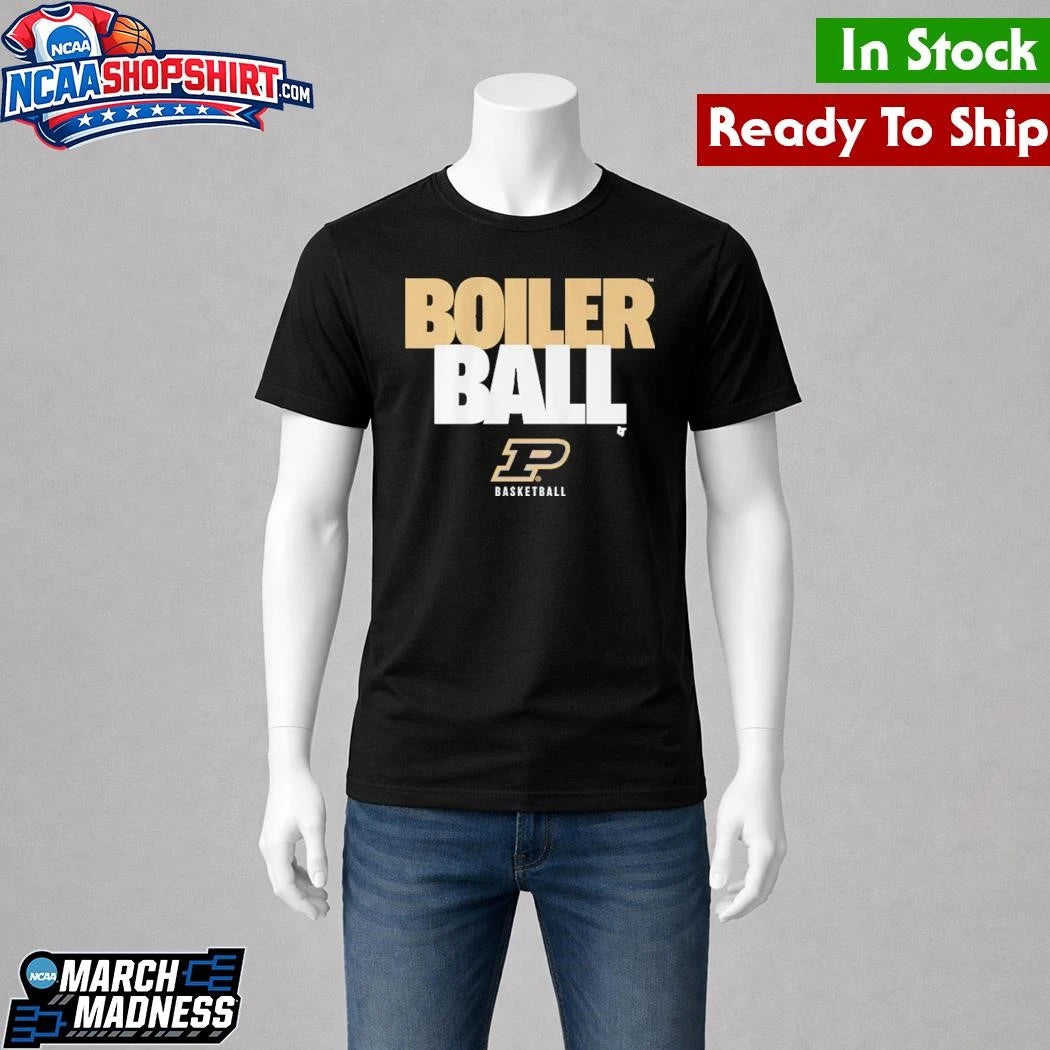 Purdue Basketball Boiler Ball Text Stack Shirt